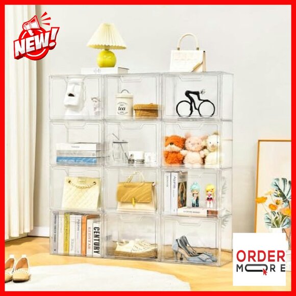 Clear Acrylic Purse Organizer Display Box with Magnetic Door - 5 Pack - Picture 7 of 8